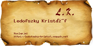 Ledofszky Kristóf névjegykártya