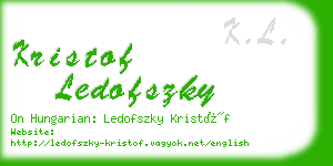 kristof ledofszky business card